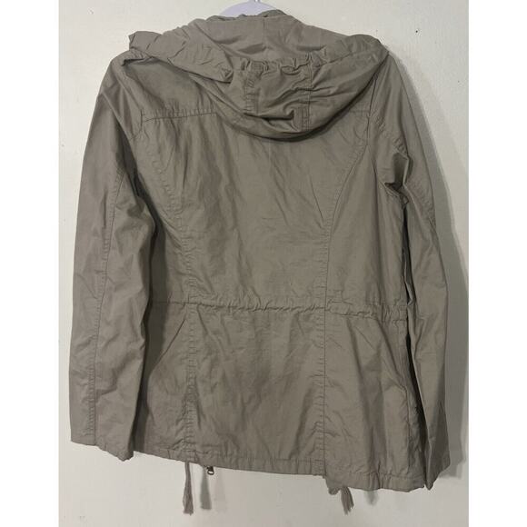 New YMI Zip Off Hood Windbreaker M Jacket Pockets Lined Khaki Tan NWT‎ Women - Picture 8 of 10